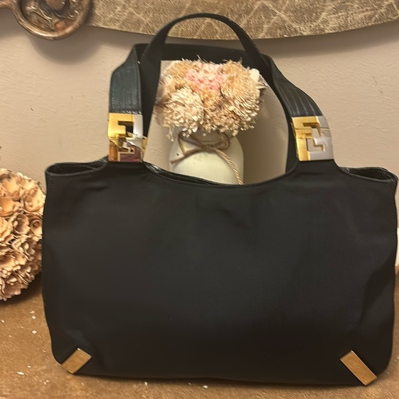 Fendi VINTAGE (1980s) Nylon Tote with Two-Tone Hardware - Picture 1 of 8
